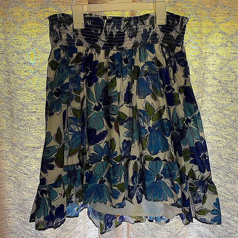 Motherhood Maternity size Large blue floral skirt